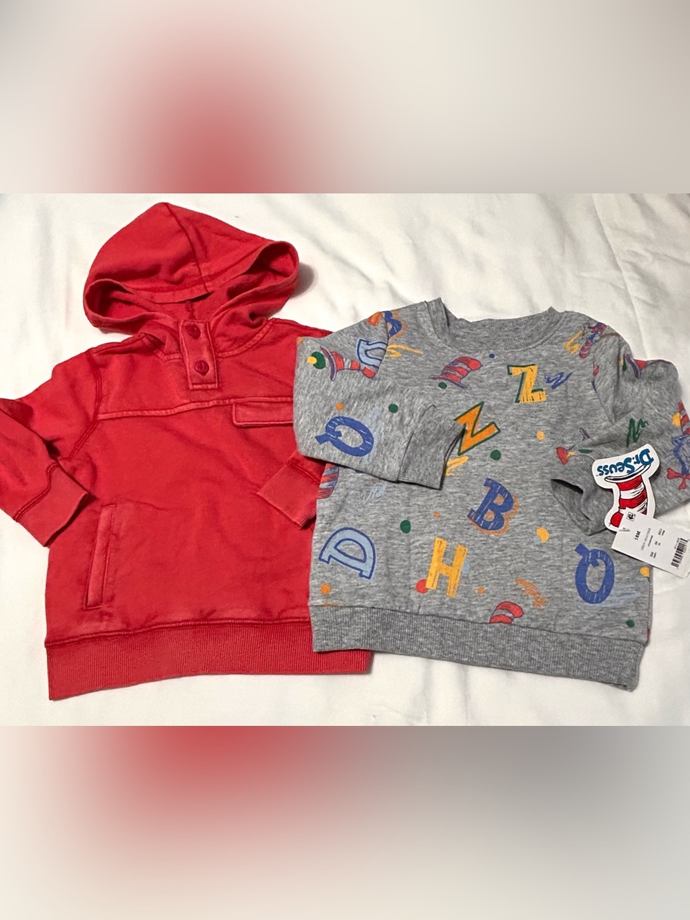 18 Month Dr. Seuss Letters Sweatshirt, Red Hoodie with Pockets Brand NEW NWT